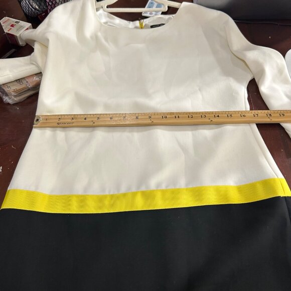 Ann Taylor Dress XS Womens Colorblock Sheath Dress Yellow Accent Back Zipper NEW - Picture 10 of 15